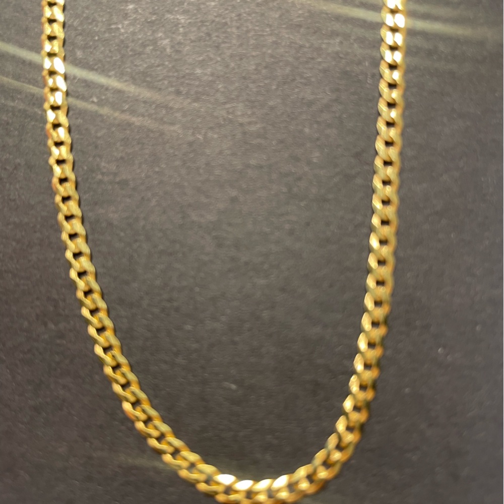 18 in 3mm Cuban chain 14k gold over 925 silver